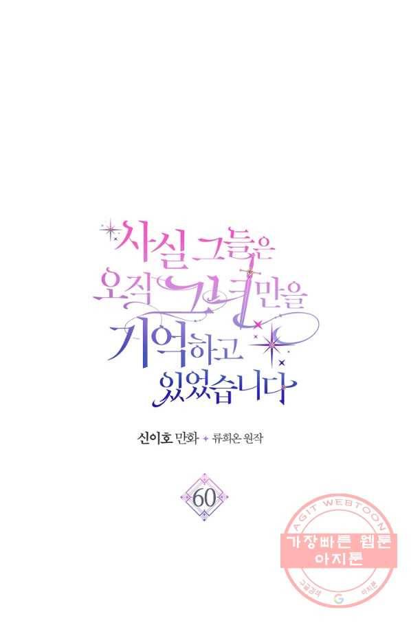 사실, 그들은 오직 그녀만을 기억하고 있었습니다 60화 1