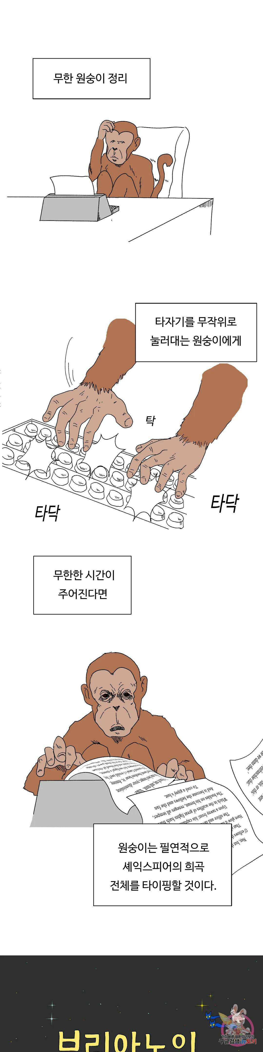 브리아노의 연구소 32화 무한 원숭이 정리 1